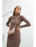 Basic cappuccino turtleneck dress FG624 - Online store - Boutique